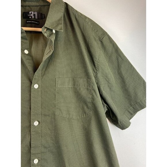 Le 31 Simons Men's Short Sleeve Green Semi-Fit Shirt Size XL - Picture 7 of 10
